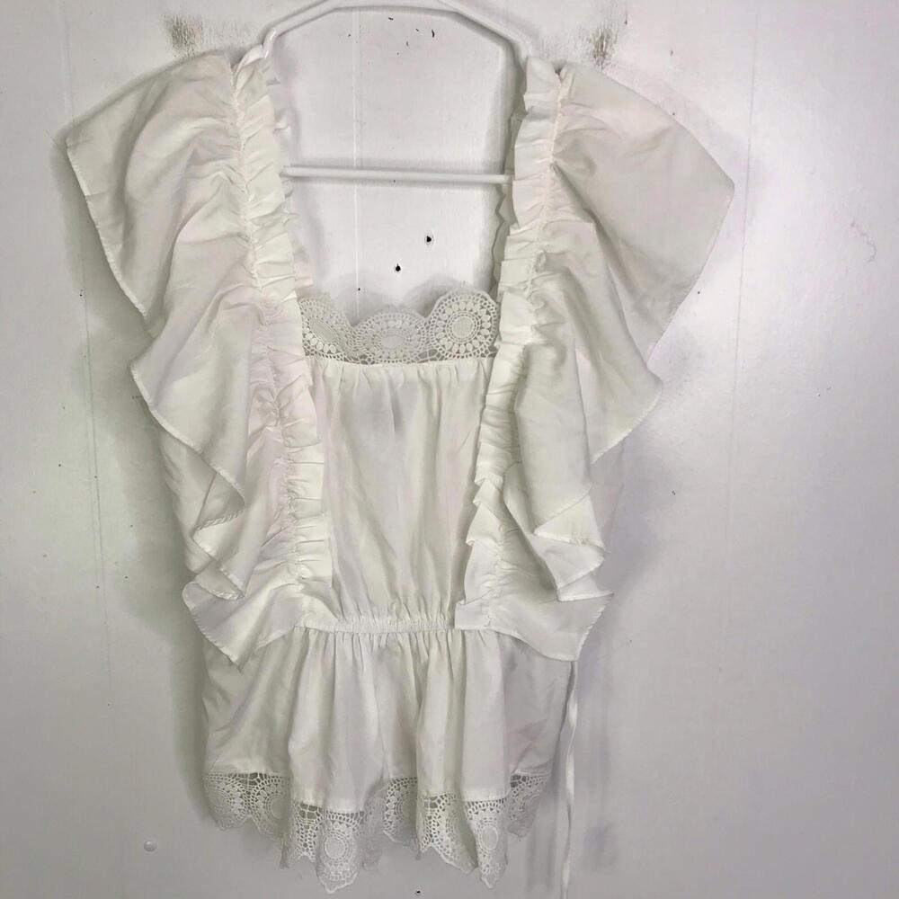 Milk And Honey Top Womens S Victorian Coquette Flutter Sleeve Eyelet Feminine